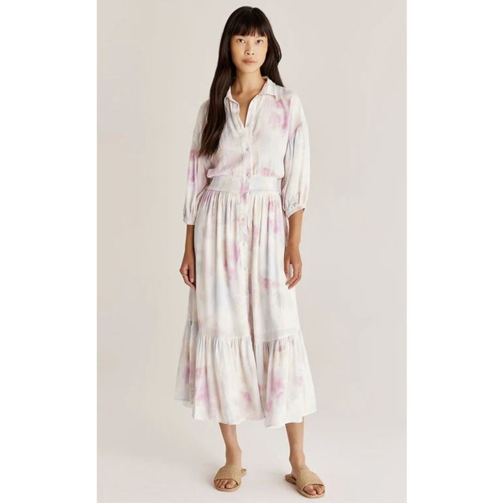 Z Supply Tanya Floral Maxi Dress Smocked Waist NWT M